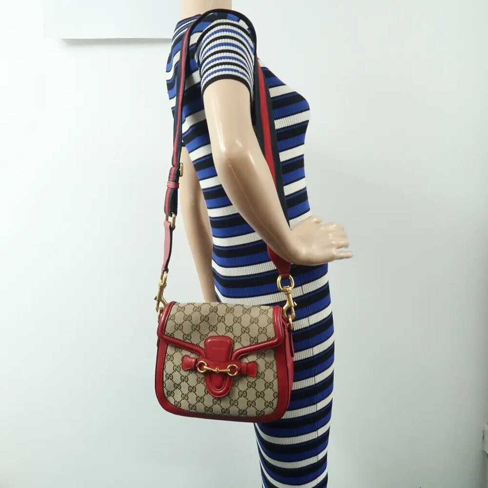 GUCCI Lady Web Brown Cloth Shoulder Bag 770-012225 - Picture 12 of 12